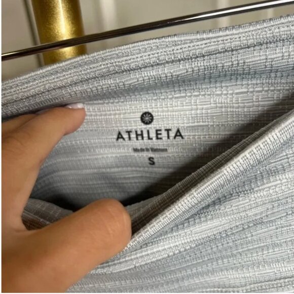 Athleta Jacquard Chaturanga mesh pocketed Leggings in white grey - size small - Picture 3 of 3